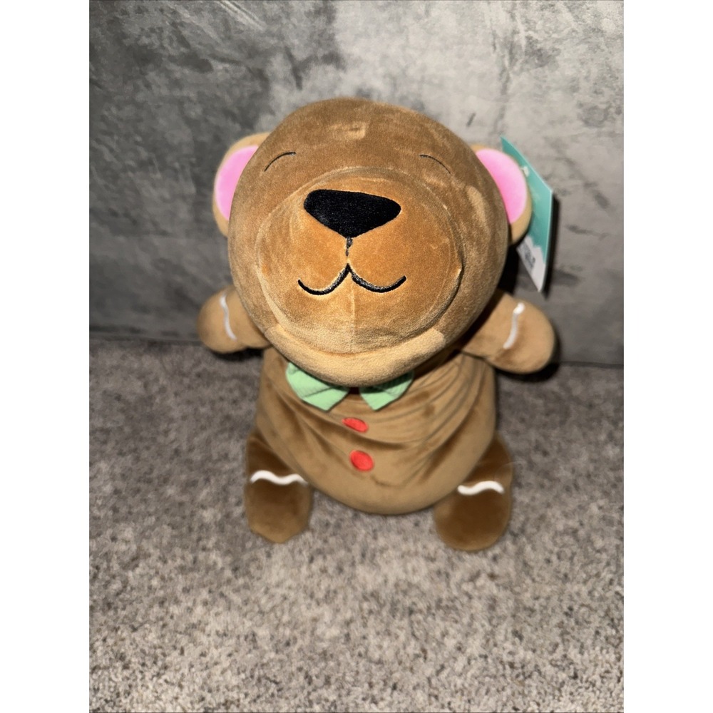 Holiday Gingerbread Bear Weighted Plush Kids' Throw Pillow Brown - Pillowfort